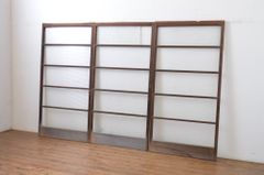 ▼現状販売▼ 横桟ガラス戸3枚セット レトロ建具 昭和レトロ モールガラス 引き戸 4～7営業日前後で発送(※修理加工希望の方3ヶ月程で発送) R-064622