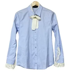 【QwQ 】GUCCI グッチ　シャツ　ブラウス　ブルー　36サイズ QwQ 】GUCCI グッチ シャツ ブラウス ブルー 36サイズ QwQ 様