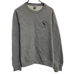 JERZEES プリントスウェット トレーナー S グレー ジャージーズ プルオーバー ワンポイント 裏起毛 古着卸 アメリカ仕入 a703-6241