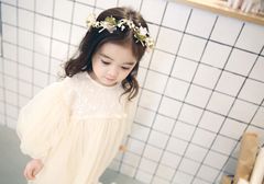 튤 원피스 드레스 키즈 긴팔 원피스 아이 소녀 아이 옷 정장 紗裙 결혼식 七五三 A 라인 발표회 드레스 품위있는 소녀 원피스 공주 파티 키즈 댄스 레이스 yueji01