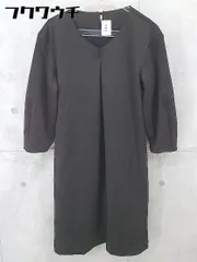 ◇ OFUON オフオン 八分袖 膝下丈 ワンピース サイズ38 ブラック レディース 【中古】 【1102170000237】
