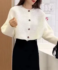 ドルマンニットトップス ショート丈ニット