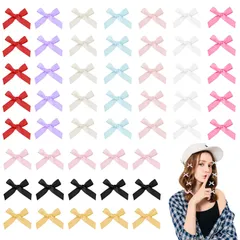 【特価商品】50個セット ヘアクリップ リボン リボン ヘアアクセ ヘアピン リボンクリップ 10色 髪留め 可愛い ミニ 蝶結 小さめ レディース 髪留め 女性 髪飾り 子供 誕生日 発表会 成人式 LATTCURE 結婚式 入学式 卒業式