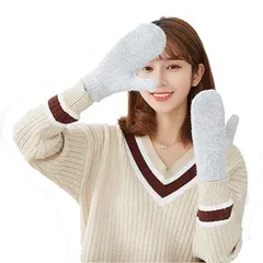 【人気商品】ニット手袋 暖かい 自転車 超厚手 兎毛グローブ 二重 裏起毛 アウトドア ミトン手袋 クリスマスプレゼント 防寒 新年 冬 [ビグッド] 男女兼用