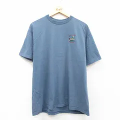 XL/古着 半袖 ビンテージ Tシャツ メンズ 90s コロラド コットン クルーネック 薄紺 ネイビー 25jul22 中古