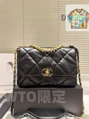 【今日WTO】CHANEL 19 フラップバッグ 30cm ゴートスキン ブラック-WTO輸入2-BG20