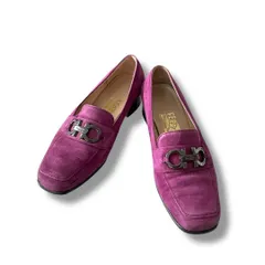 Ferragamo フェラガモ ガンチーニ金具　パープル スエード ローファー
