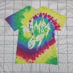 ◇ ⊂ GILDAN ギルダン タイダイ柄 コットン100％ 半袖 プリントTシャツ サイズS マルチカラー レディース E  【1508060020673】