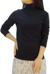 Arache＼アラチー 見せるインナー 長袖Tシャツ タートルネック レディース( ブラック,  L)