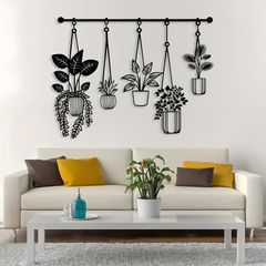 壁掛け オブジェ ウォールアート 鉢植えのオブジェ インテリア ガーデニング 屋内 屋外 庭 装飾 DIY リビング ダイニング 壁掛けアート ブラック オシャレ ギフト プレゼント