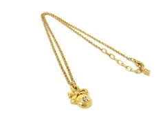 ■美品■ NINA RICCI ニナリッチ ロゴモチーフ リボン ネックレス ペンダント アクセサリー レディース ゴールド系 DH6903