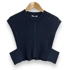 美品 HYKE ハイク CABLE-KNIT VEST ニットベスト ブラック WIDE RIBBED CROPPED VEST-ワイドリブクロップドベスト-HYKE