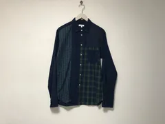 本物ビューティーアンドユースUNITEDARROWSユナイテッドアローズコットン切り替えチェック柄長袖シャツメンズサーフアメカジミリタリーストリートスケーターワークビジネススーツモードドレスゴルフ紺ネイビーXL