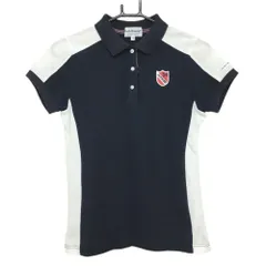 ★特価★ジャックバニー 半袖ポロシャツ ネイビー×白 前立て内側ストライプ  レディース 1 ゴルフウェア Jack Bunny