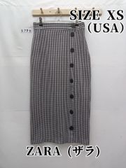 5795　ZARA(ザラ)　チェック柄ロングスカート　XS（USA）