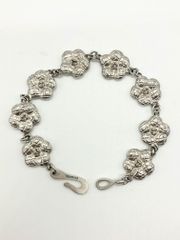 【IT3DA6ZUEKS4】CHANEL シャネル 98A ヴィンテージ カメリア シルバー ブレスレット 20.4g 20㎝