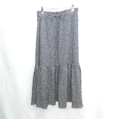◇ Θ Couture brooch ドット柄 バックウエストゴム ロング丈 フレア スカート サイズ40 ネイビー系 レディース E  【1502180013089】のサムネイル