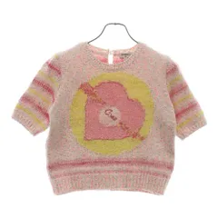 CHANEL (シャネル) Cotton Mixed Fiber Pullover P76579 ハートデザイン レディース クロップド マルチカラー 半袖ニットのサムネイル
