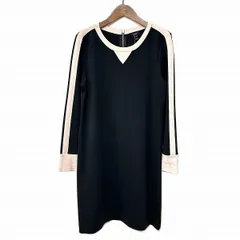 #anc ジェイクルー J.CREW ワンピース 8 黒 薄ピンク バックジップ バイカラー 丸首 レディース [961648]