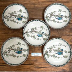 【九谷焼】4.2号 皿揃 かわせみ 5枚セット Kutani Ware Plate Set of 5 Kingfisher