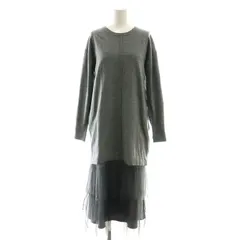 トラッゾドンナ Torrazzo Donna チュールレイヤード ニットワンピース ミモレ ロング 2点セット F グレー /AT ■OS