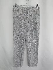 ◇ Θ GLOBAL WORK チェック柄 ストレートパンツ サイズM ライトグレー ホワイト ピンク レディース E  【1409100013146】