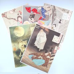 [月岡芳年] 和紙使用　月百姿有名図柄５枚セット(5)　複製 ☆送料無料☆