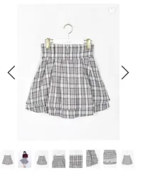 (購入) EBLIN ツイード チェック ダブル フレア スカート スナ系 地雷系 PIUM