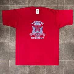 【海外・US古着】クルーネック T-shirt FRUIT OF THE LOOM “AIRBORNE REGIMENT”  （#SB0105）
