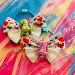 57 リボン　スイーツ　ヘアアクセサー　ヘアゴム　女の子　キッズ　子供　おしゃれ　誕生日　プレゼント　クリスマス　ハート　保育園　幼稚園　小学生　恐竜
