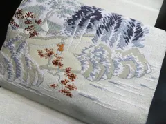 2501-167 開き名古屋帯 美品 正絹 着物 明綴れ