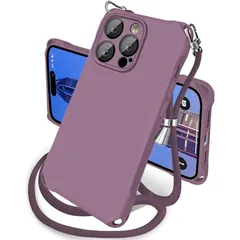 iphone 14ProMax ケース シリコン 耐衝撃 斜めがけ ショルダー タイプ カバー 紐付き 織りストラップ付き 肩掛け 首掛け アイホン 14プロマックス ケース 米軍MIL規格 SGS認証 スマホケース 携帯ケース ストラップホール付き 薄型 0