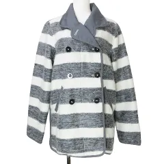 マークバイマークジェイコブス MARC by MARC JACOBS ボーダー ジャケット ダブル アルパカ混 モヘヤ混 XS グレー ホワイト ■GY24 Xのサムネイル