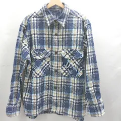 ◇ ⊂ BACK NUMBER バックナンバー チェック柄 長袖 シャツ サイズM ブルー系 メンズ E  【1502030011753】