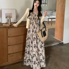 ロングワンピース レディース 40代 マキシ丈ワンピース リゾート ハワイ ノースリーブ花柄 ビーチ リゾート ハワイ ボヘミアカジュアル  旅行  llq08