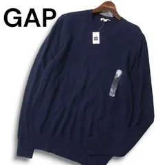 【新品 未使用】 GAP ギャップ 通年★ Vネック コットン ニット セーター Sz.M メンズ 紺 ネイビー