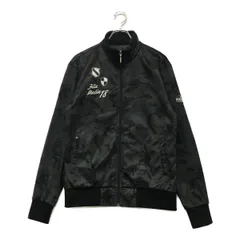 中古 メンズ フィラゴルフ FILA GOLF ブルゾン L ブラック 黒 裏起毛 迷彩 カモフラ フルジップ