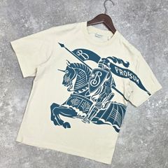 ★【BURBERRY/バーバリー】 24SS EKD Tシャツ 半袖 プリント 騎士 ベージュ×グリーン メンズ Lサイズ　PAWNSHOPRiZ  パウンショップリズ