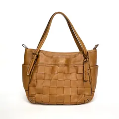 DAKOTA　ダコタ　サンガ　オールレザー　イントレチャート　編み込み　ハンドバック　トートバッグ　キャメル