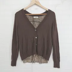 ◇ FRAMeWORK 切替 レイヤード風 ヒョウ柄 長袖 ニット カーディガン ブラウン ベージュ ブラック系 レディース P  【1304190004589】