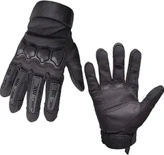 J-HARK サバゲー タクティカルグローブ タッチスクリーン対応 ナックルガード付き フルフィンガー 手袋 アウトドア 各種(ブラック,  M)