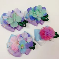 【在庫限り】トリミングチョーカー 《053》 12本 紫陽花 花 チュール 梅雨 あじさい