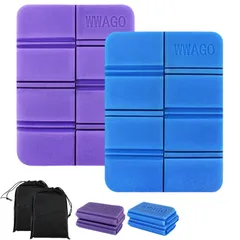 新品 サムコス サウナマット 2個セット 防水 断熱 アウトドア ピクニックマット 軽量 コンパクト 折りたたみ 収納袋付き 携帯しやすい （紫+青）