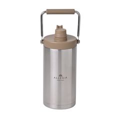 アレジア アイスコンテナ ジャグ アウトドア 真空 ボトル 保冷 1.8L 3.5L 氷 持ち運び 長時間 HOTも対応 ステンレス キャンプ 氷入れ AR-VICB ALLEGiA (C:1.8Lシルバー×サンドベージュ)