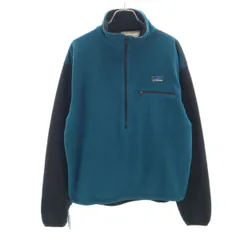 L.L.Bean エルエルビーン 80s ヴィンテージ USA製 ハーフジップ フリースジャケット M ブルー アウトドア メンズ 古着