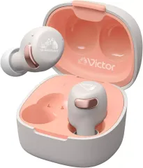 【中古】ヘッドフォン VICTOR Bluetooth 完全ワイヤレスイヤホン ノイズキャンセリング対応 (ピンク) [HA-A30T2-P]のサムネイル