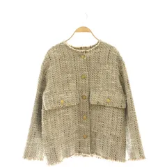 macさま今期定価49,500円　レサージュ　GIOLICA　ビッグジャケット セール】GIOLICAツイードBIGジャケット（ノーカラージャケット
