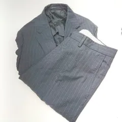 ◇ Θ UNITED ARROWS TOKYO ストライプ柄 パンツスーツセット サイズ46D ネイビー レディース E  【1501230044486】