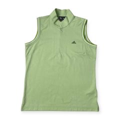 adidas GOLF  アディダス ゴルフ ノースリーブ ハーフジップ シャツ L/G/ライトグリーン レディース