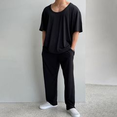 美品】JULY NINE ジュライナイン 半袖スウェットトップス ブラック 黒
